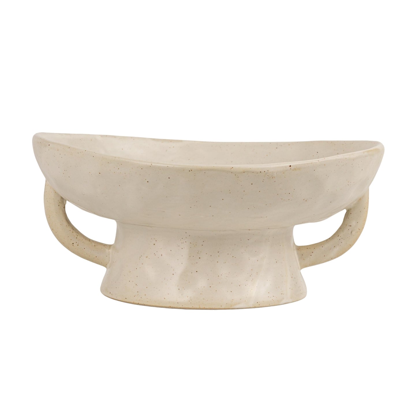 Creative Co-Op Stoneware Bowl with Handle and Base, Black Reactive Glaze