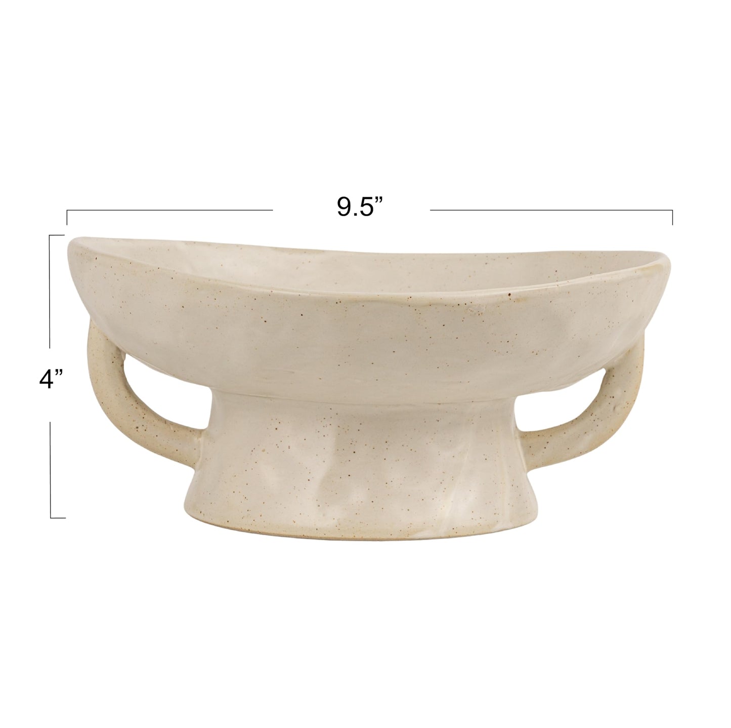 Creative Co-Op Stoneware Bowl with Handle and Base, Black Reactive Glaze