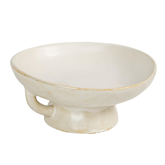 Creative Co-Op Stoneware Bowl with Handle and Base, Black Reactive Glaze