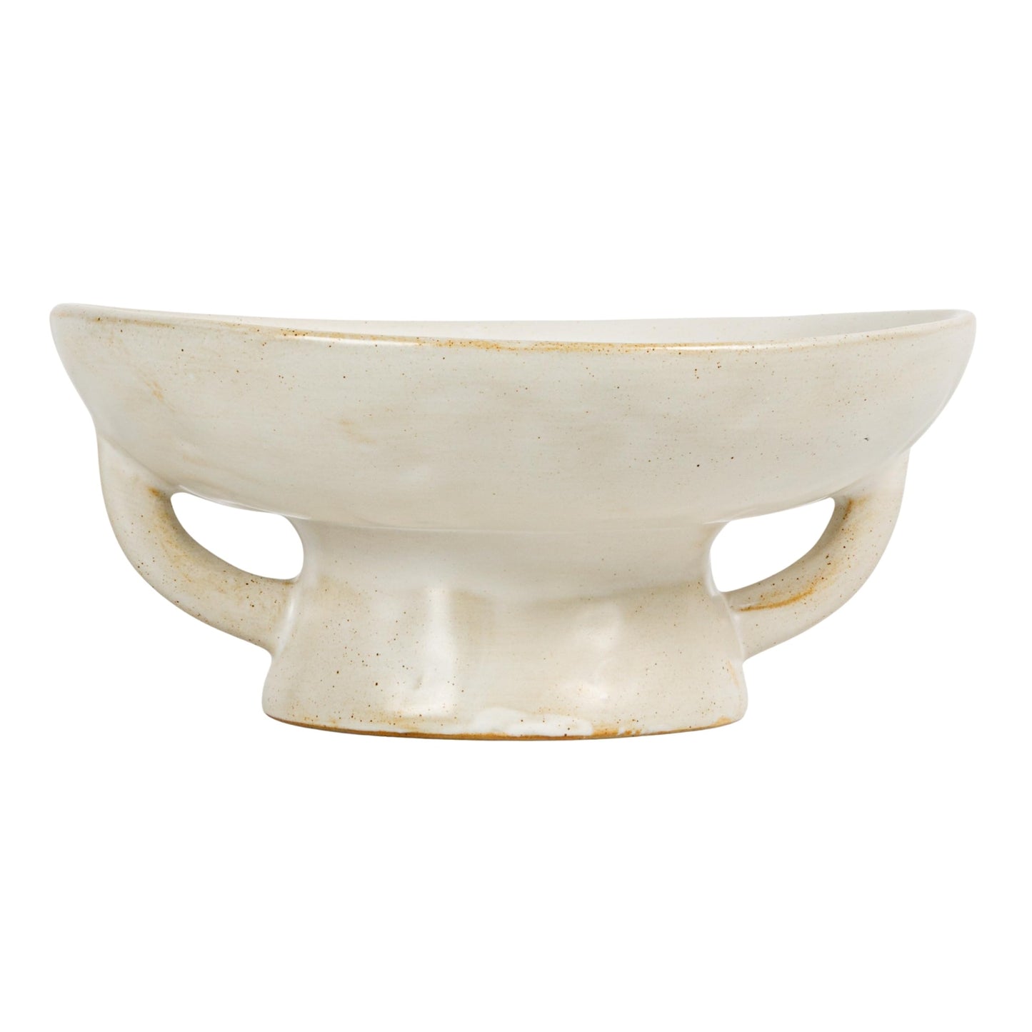 Creative Co-Op Stoneware Bowl with Handle and Base, Black Reactive Glaze