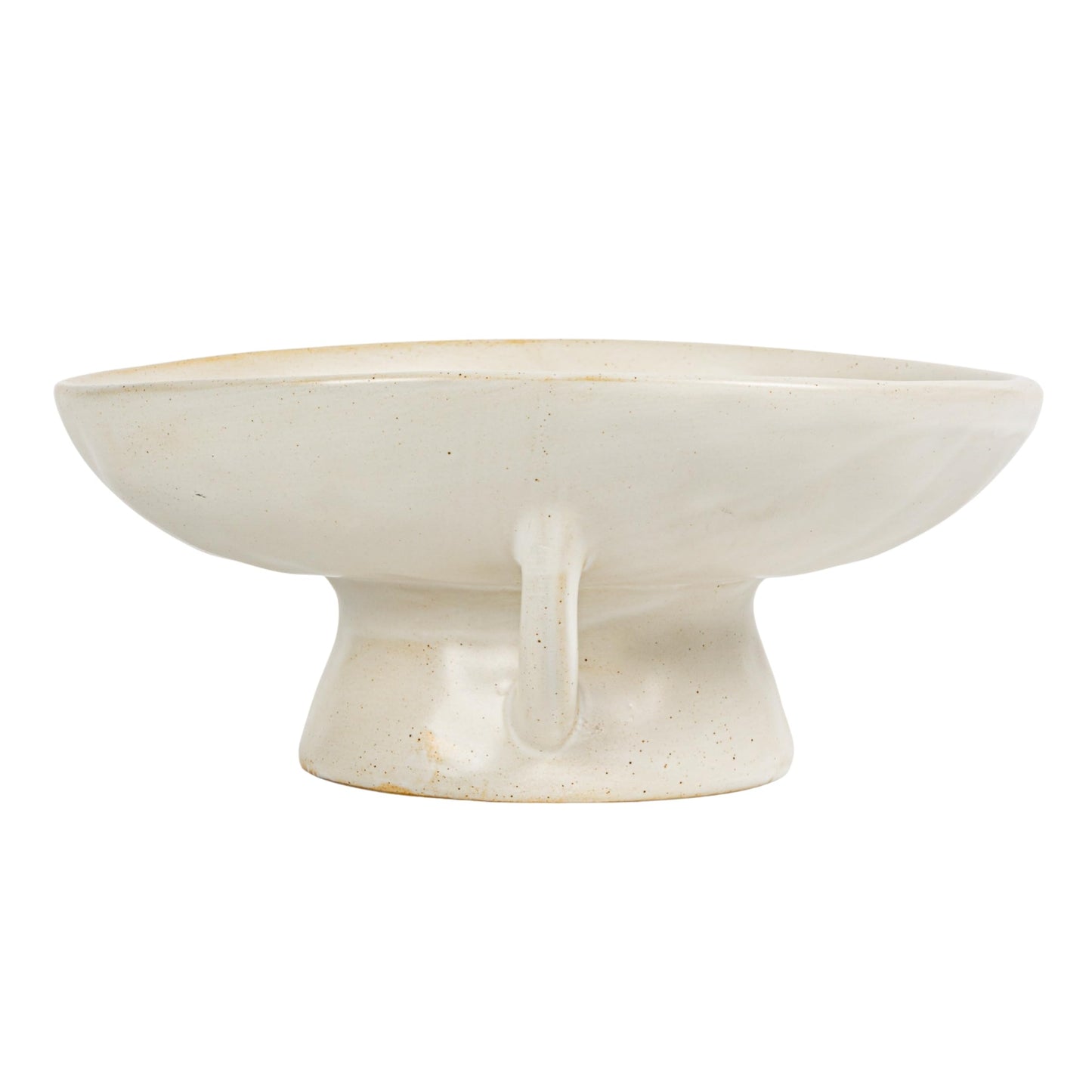 Creative Co-Op Stoneware Bowl with Handle and Base, Black Reactive Glaze