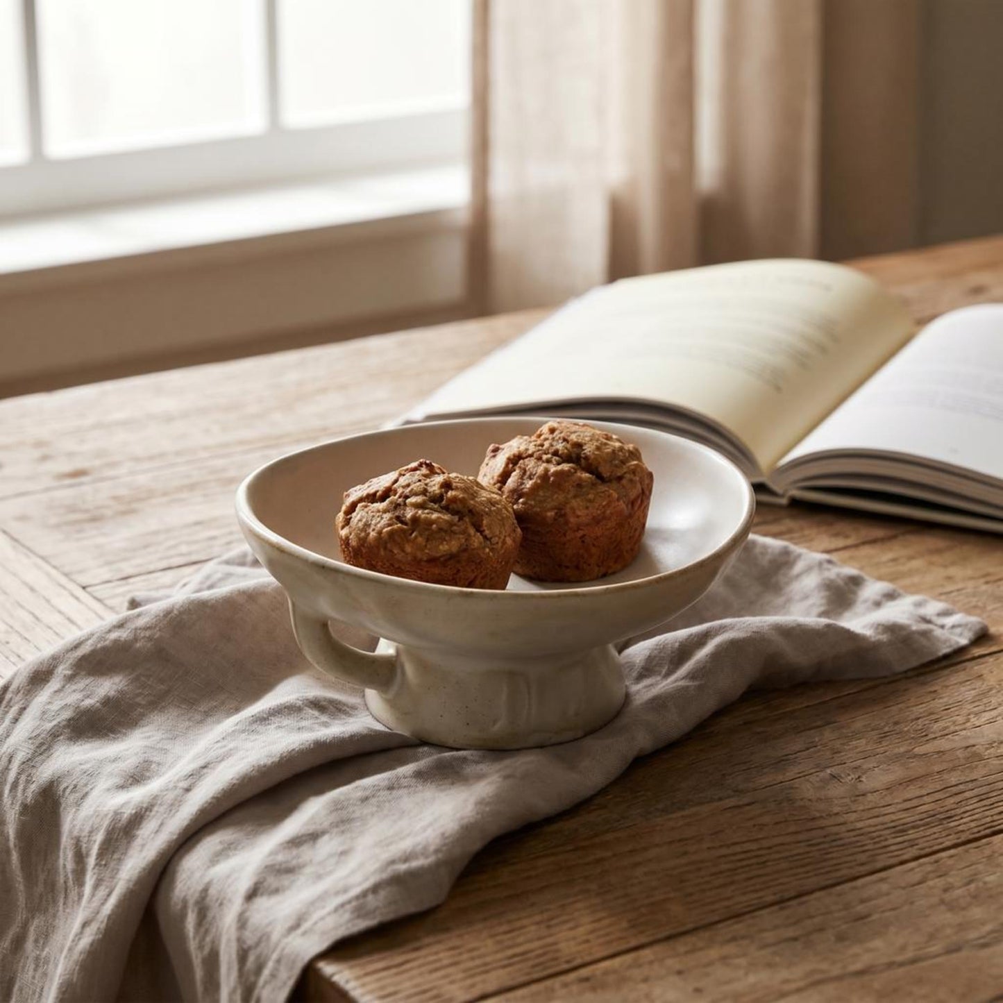 Creative Co-Op Stoneware Bowl with Handle and Base, Black Reactive Glaze