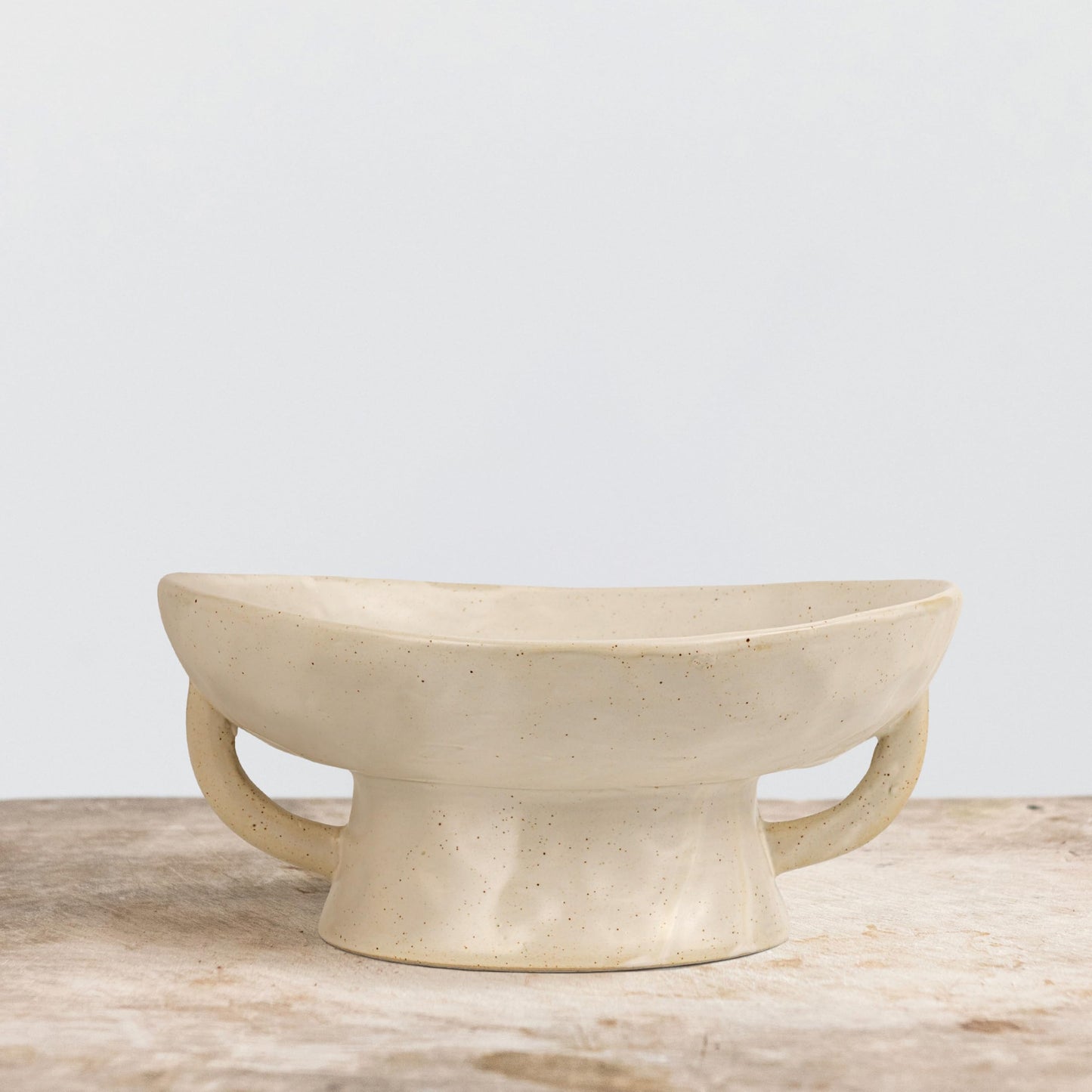 Creative Co-Op Stoneware Bowl with Handle and Base, Black Reactive Glaze