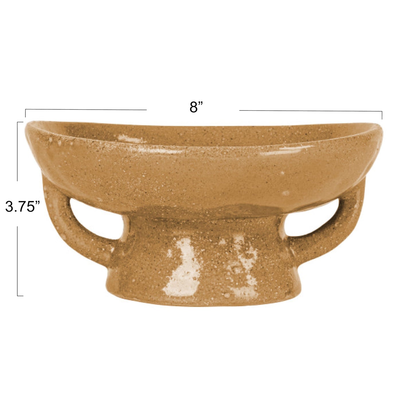 Creative Co-Op Stoneware Bowl with Handle and Base, Black Reactive Glaze