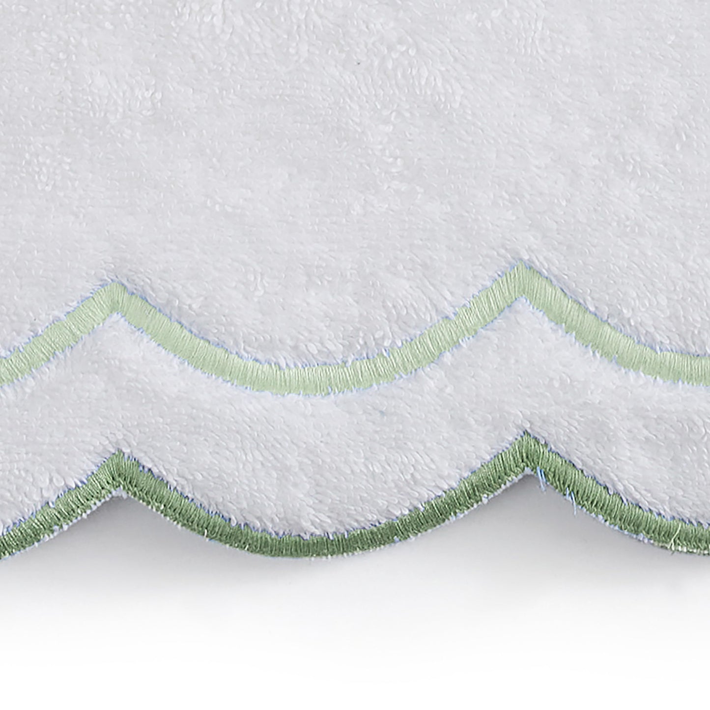 Peri Home 100% Cotton Hand Towel for Bathroom, Embroidered, Soft & Absorbent, 500 GSM, 1 Piece, 16" x 27", White with Blue Scallop