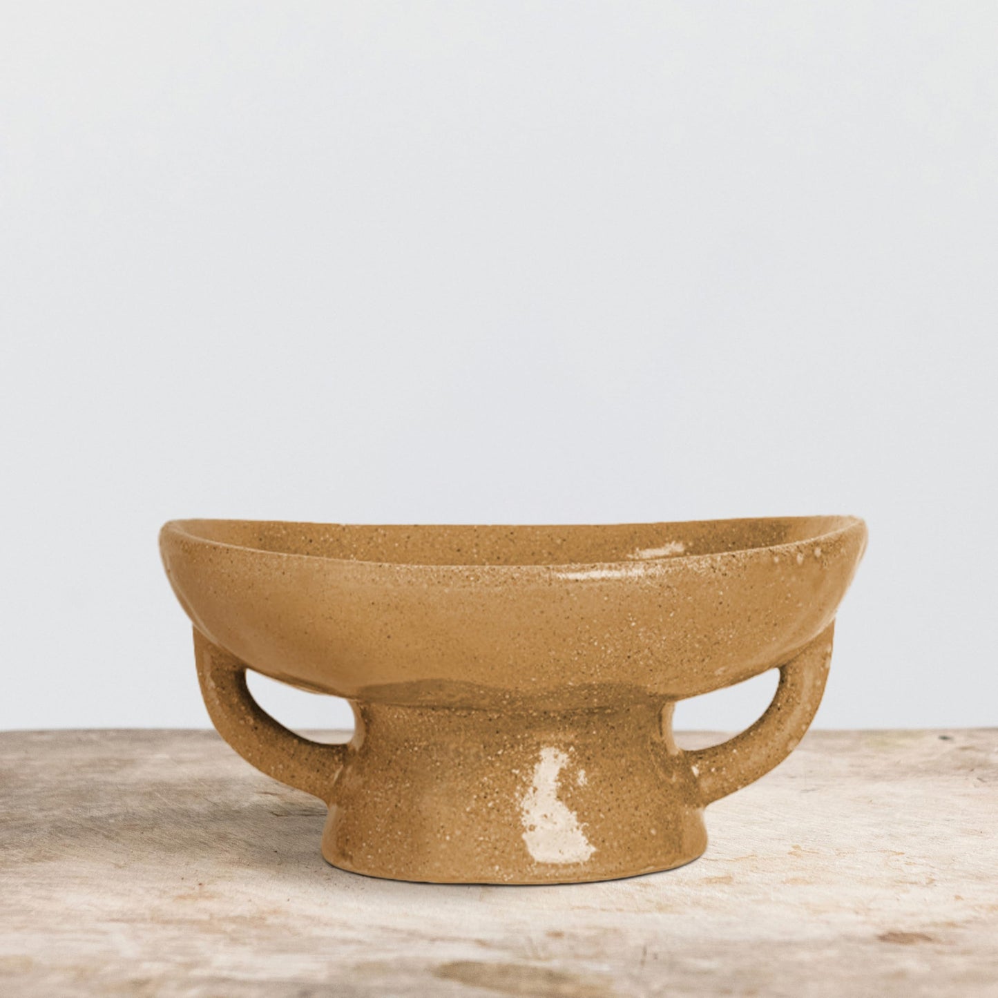 Creative Co-Op Stoneware Bowl with Handle and Base, Black Reactive Glaze